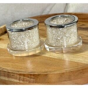 Beautiful Crystal Votive Candle Holders By Simon Designs. 2” X 2.25”